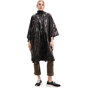 Desigual Dames Poncho_Logomania Bergen, Zwart, One Size, zwart, Eén Maat