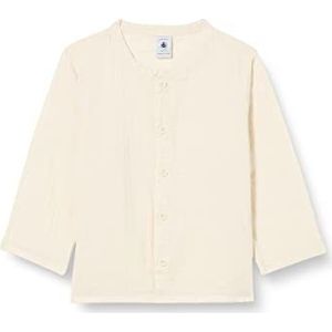 Petit Bateau Shirt met lange mouwen voor jongens, Wit Avalanche, 18 Maanden