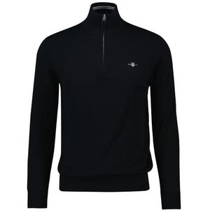 GANT - Classic Cotton Half Zip - Trui - Black - Katoen