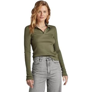 G-STAR RAW Geribbeld Slim Polo met lange mouwen, groen (Dk Shamrock D24513-d527-7159), XS