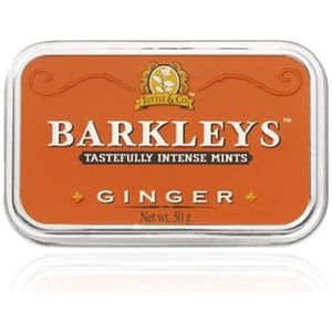 Barkleys Mints Gember Smaakvol Intense Mints Blikken 50 g (Pack van 6)