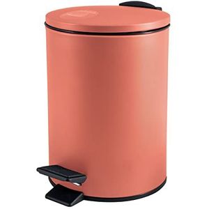 Spirella Pedaalemmer Cannes - terracotta - 3 liter - metaal - L17 x H25 cm - soft-close - toilet/badkamer