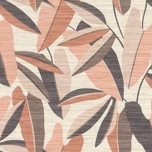 Rasch Behang 866353 - vliesbehang met bladeren in oranje, bruin en beige uit de collectie Symphony - 10,05 m x 0,53 m (l x b)