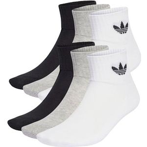 adidas IJ5628 MID ANKLE SCK 6 sokken unisex volwassenen wit/medium grijs heather/zwart maat XL