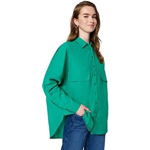 Trendyol Dames Shirt-Groen-Relaxed Tuniek, Groen, 38