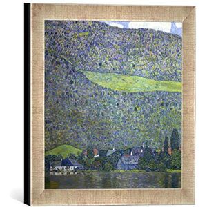 Ingelijste foto door Gustav Klimt ""Litzlberg am Attersee"", kunstdruk in hoogwaardige handgemaakte fotolijst, 30x30 cm, zilver Raya