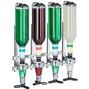 Relaxdays drankdispenser muur - bar butler - flessenhouder 4 flessen - muurdispenser