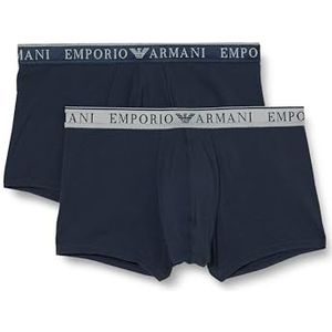 Emporio Armani Heren Stretch Cotton Endurance 2-pack Trunk zwembroek, zwart/zwart, S, zwart/zwart, S