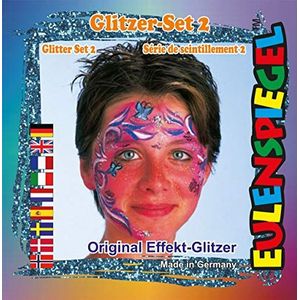 Eulenspiegel 934562 - glittermotiefset 2, 4 x 2 g, glitter, carnaval, Halloween, themafeest