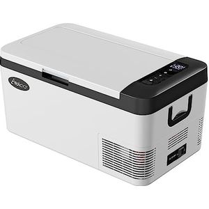 Yolco WX18 Koelbox, koelbox, vriezer, mini-draagbare elektrische koelbox met compressor, 12/24 V DC voor auto, vrachtwagen, boot en stopcontact met USB-aansluiting, -20 °C - 20 °C, wit