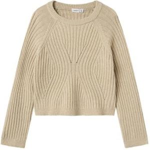 NAME IT Meisjes Nkfrikine Ls Short Knit Pullover P, Doeskin, 122-128