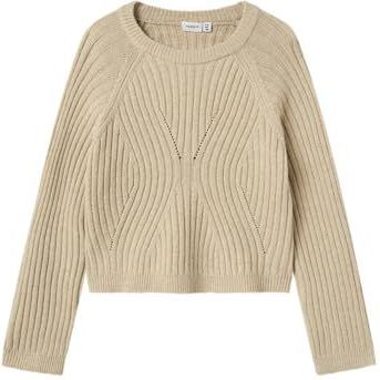 NAME IT Meisjes Nkfrikine Ls Short Knit Pullover P, Doeskin, 122-128