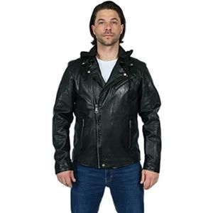 Freaky Nation Heren Top10-FN leren jas, zwart, M