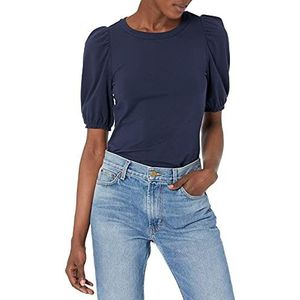Amazon Essentials Dames Classic-Fit Puff Korte Mouw Ronde hals T-Shirt, Navy, Small