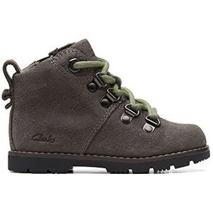 Clarks Heath Hike T Combat Boot voor jongens, grijs, 21 EU