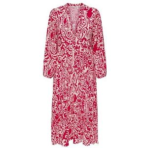 Jurk - Zwart - Viscose - V-Hals 7/8 Mouwen Loose Fit