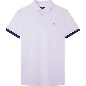 Hackett London Heren Swim Trim Plkt Polo Shirt, Kleur: wit, S