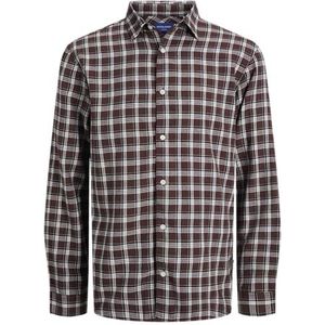 Jorjoshua Ls Jnr Flannel Check Shirt, Diepe mahonie, 152