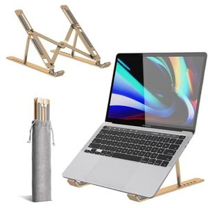 K-MART Verstelbare laptopstandaard voor bureau, 6-hoekige laptopverhoger, draagbare laptophouder, luchtgeventileerde koelnotebookstandaard voor compatibel met MacBook Air, Pro, Dell 10-15,6 inch