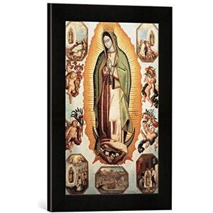Fotolijst van 18e eeuw ""Virgen de Guadalupe"", kunstdruk in hoogwaardige handgemaakte fotolijst, 30x40 cm, zwart mat