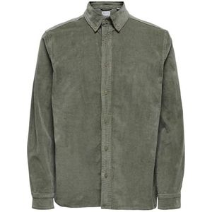 ONLY & SONS Herenhemd met lange mouwen, Castor Gray, XL