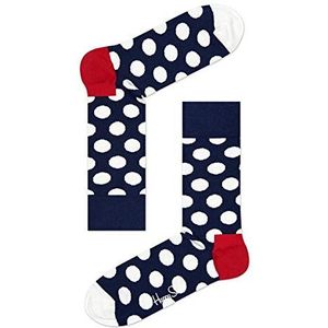 Happy Socks Big Dot, Kleurrijke en Leuke, Sokken voor Dames en Heren, Rood-Wit (41-46)