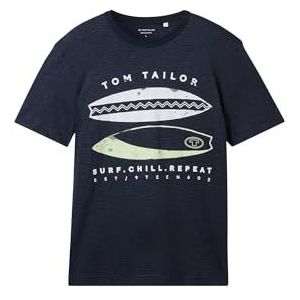 TOM TAILOR - 22093 - T-shirt - Navy Fine Stripe