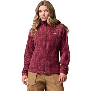 Columbia Dames Benton Springs bedrukte volledige ritssluiting, volledige rits fleece jas, Rich Wine Flowfalls, XS