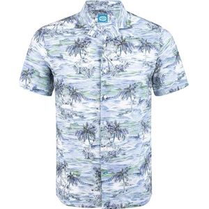 Panareha Hawaiiaans Aloha Overhemd voor Heren KALAPAKI Blauw (XL)