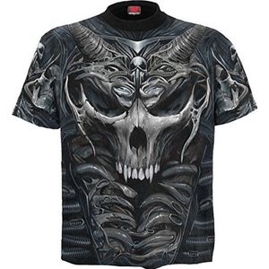 Spiral - Skull Armour - Allover T-Shirt Zwart, Zwart, M