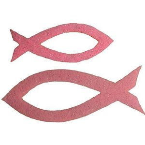 Petra's Knutsel-News 50-delige visset met uitsnijding, 2 verschillende maten, glittervilt, eenzijdige glitter, fliz, roze, 18 x 12 x 3 cm