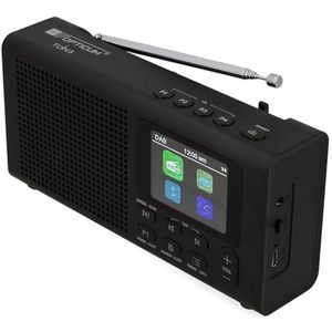 RED OPTICUM Radio met Bluetooth 5.3, DAB Plus radio met 40 vooraf ingestelde DAB+/FM-kanalen, 2,4 lcd-kleurendisplay, 9 spraakmenu's, 3,5 mm hoofdtelefoonaansluiting, USB-oplaadkabel incl. (zwart)