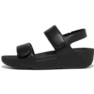 Fitflop Dames LULU verstelbare lederen rugriem sandalen, zwart, 4.5 UK, Zwart, 37.5 EU