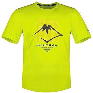 ASICS 2011C381-301 Fujitrail Logo SS Top T-shirt Heren Neon Lime/BR.Orange/Performance Black Maat S, Neon Lime/Br.Orange/Performance Black, S