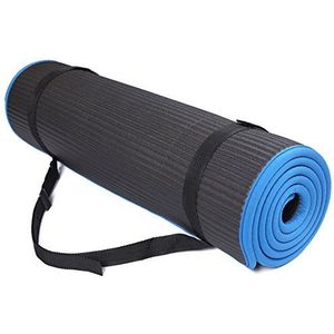 BalanceFrom BFGP-10BLK GoFit All-Purpose 10mm Extra Dikke Hoge Dichtheid Anti-Slip Oefening Pilates Yoga Mat Met Draagriem