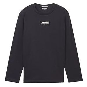 TOM TAILOR Jongens T-shirt met lange mouwen, 29476 - Coal Grey, 128 cm