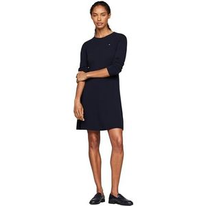 Tommy Hilfiger Dames Zachte Wol Uitlopende C-NK SWT Jurk WW0WW44162 Trui Jurk, Desert Sky, L, Blauw (Woestijnhemel), L