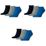 PUMA Unisex Sneaker Trainer Plain Socks (3 stuks), blauw/grijs melange, 39-42 EU