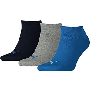 PUMA Unisex Sneaker Trainer Plain Socks (3 stuks), blauw/grijs melange, 39-42 EU
