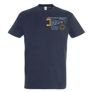 AMERICAN COLLEGE USA T-shirts met korte mouwen voor dames en heren, Marineblauw, S