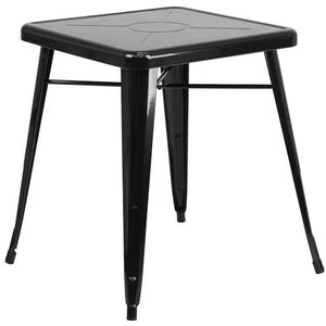 Flash Möbel vierkante indoor outdoor tafel, metaal, zwart, 64,77 x 63,5 x 15,24 cm