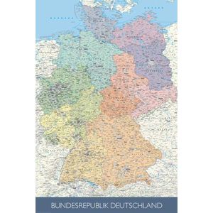 empireposter Landkaarten, politiekaart van Duitsland, afmetingen (cm), ca. 61x91,5 - Poster, NIEUW -