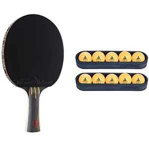 JOOLA Tafeltennisracketset – bevat kevlar carbon pingpong racket in wedstrijdkwaliteit, 10 3-sterren pingpong ballen en magnetische balhouder