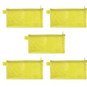 VELOFLEX 2706010-5 - Etui met rits geel, 5 stuks, 235 x 125 mm, documentenetui van met stof versterkt EVA-materiaal