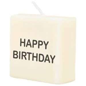 PD-Party 7040058 ""Happy Birthday"" Scrabble Kaars | Feest | Decoraties | Ambiente - Happy Birthday, Crème/Zwart, 4cm Lengte x 4cm Breedte x 2cm Hoogte
