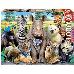 Educa - Puzzel 1000 stukjes voor volwassenen | Grappige dierentuindieren, 1000 stukjes puzzel voor volwassenen en kinderen vanaf 14 jaar, dierenpuzzel (15517)