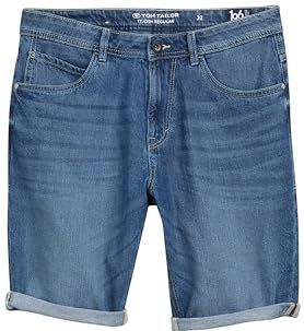TOM TAILOR - TTJOSH - Korte Jeansbroek - Mid Stone Bright Blue Denim - Regular Fit