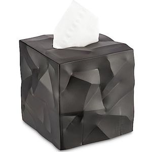 Essey Cosmeticadoekjes-Box Wipy Cube I, vierkante zakdoekdispenser, design zakdoekdoos, zwart, 13x13x13 cm