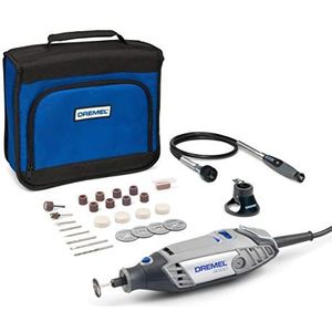 Dremel 3000 Multitool 130W - Multifunctioneel Gereedschap Set met 25 Accessoires & 2 Hulpstukken, Variabele Snelheid 10.000-33.000 t/min, EZ-Twist Functie en Geïntegreerde Ophanghaak