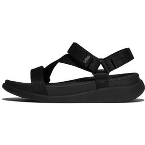 Fitflop Vrouwen F-Mode GO ADJ. Webbing Flatform Z-Strap sandalen, Zwart, 3 UK, Zwart, 36 EU
